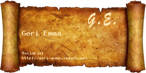 Geri Emma névjegykártya